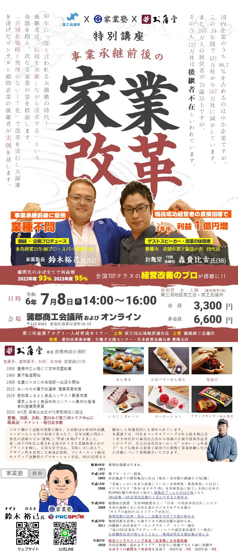 東三河広報経済連合会主催　特別講座「事業継承前後の家業改革」を実施します